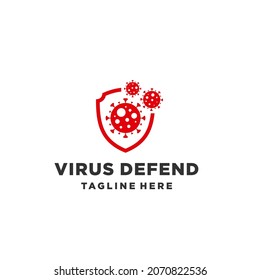 Virus defend logo concept, covid19 logo 