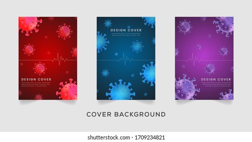 Cubierta de diseño de virus con vector de color degradado