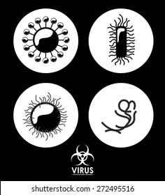 Virus design over black background, vector illustration