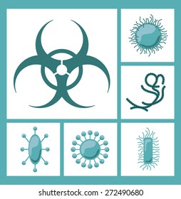 Virus design over blue background, vector illustration