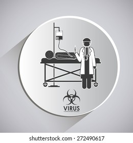Virus design over grey background, vector illustration