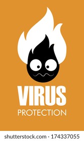 virus design  over  orange background vector illustration