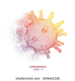 Virus destruction .Coronavirus COVID-19.Fight against viral infection. Biotechnology, biochemistry, genetics and medicine concept. Vector illustration.