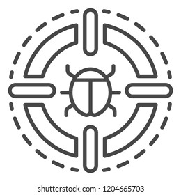 Virus detected icon. Outline virus detected vector icon for web design isolated on white background