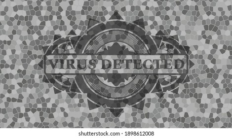 VIRUS DETECTADO texto dentro de la placa de pared de piedra. Fondo de moda. Ilustración. 