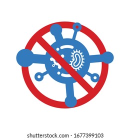 Virus detection icon, virus alert, threat