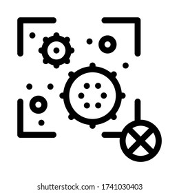 Symbol-Vektor für die Viruserkennung. Viruserkennungszeichen. Kontursymbol