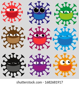 virus different expression and color vector