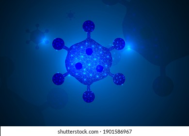 virus digital lines background. science analysis abstract background.