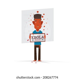 Virus disease. Ebola. mug shot - vector illustration