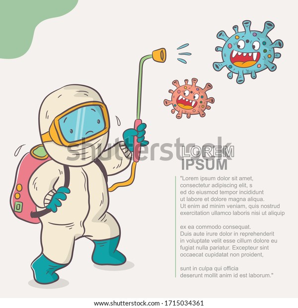 Virus Disinfection Cartoon Illustration Poster Banner Stock Vector ...