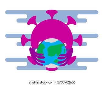 Virus dominate the earth and hold earth in hand.