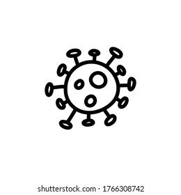 icono de doodle de virus, ilustración vectorial