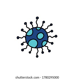 Virus-Doodle-Symbol, Vektorgrafik