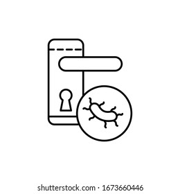 Virus, door knob icon. Simple line, outline vector elements of epidemic for ui and ux, website or mobile application