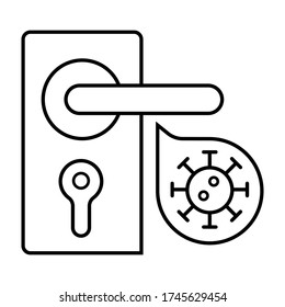 Virus-, Türknopf-Ikone-Vektor