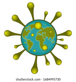 Virus in the earth planet - Vector illustration