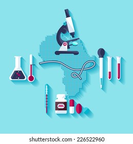 Virus Ebola. Flat design.
