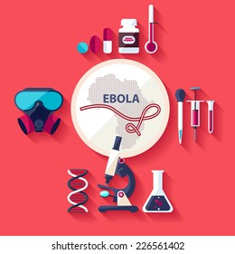 Virus Ebola. Flat design.