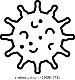 Virus editable outline icon design.