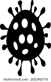 Icono de huevo de virus con estilo plano. Ilustraciones aisladas de iconos de óvulos de virus vectoriales, estilo simple.