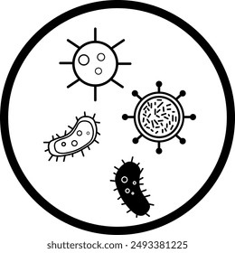 Icono de Ilustración vectorial de elemento de virus