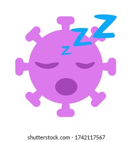 Virus emoji asleep. Isolated Vector Illustration. Flat design