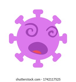 Virus emoji dizzy. Isolated Vector Illustration. Flat design