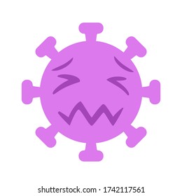 Virus emoji dizzy. Isolated Vector Illustration. Flat design