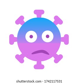 Virus emoji scare face. Isolated Vector Illustration. Flat design