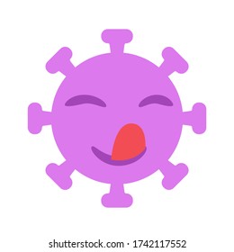 Virus emoji yummy. Isolated Vector Illustration. Flat design
