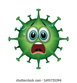 Virus emoticon, emoji - isolated vector illustration