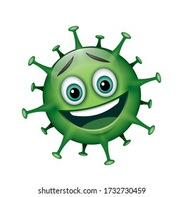Virus emoticon, emoji - isolated vector illustration