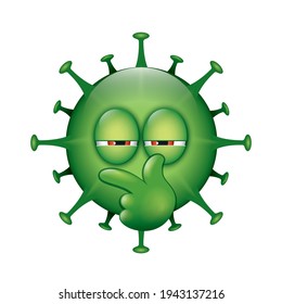Virus emoticon, emoji - isolated vector illustration