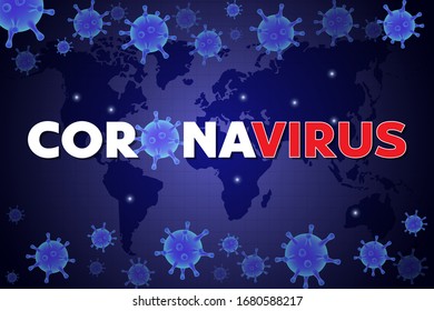 Virus epidemic 2020 vector poster. Coronavirus respiratory disease prevention and awareness. Corona virus pathogen germ background. Medical banner template