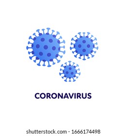 Virus epidemic concept. Vector modern flat illustration. Coronavirus symbols with text isolated on white background. Design element for medical banner, infographic, web, medicine poster