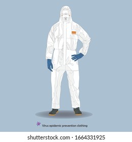 Virus epidemic prevention clothing, character illustration