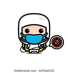 virus eraser character vector design