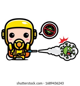  virus Eraser character vector design against coronavirus