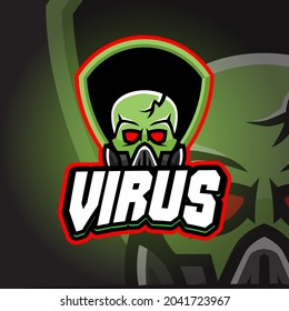 Virus Esport logo. Suitable for team logo or esport logo and mascot logo, or tshirt design.