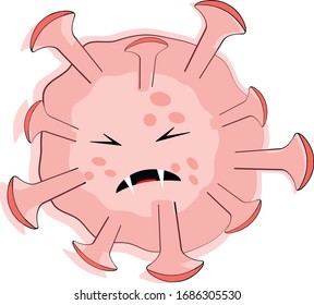 Virus malvado, ilustración vectorial para logotipo, emblema, etiqueta, icono 
