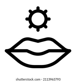 Virus exposure through lip contact logotype Layout