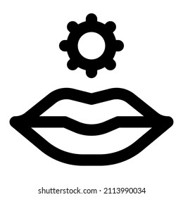 Exposición de virus a través del logotipo de contacto de labios Diseño