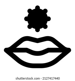 Virus exposure through lip contact logotype Layout