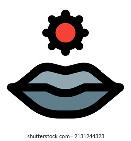 Virus exposure through lip contact logotype Layout