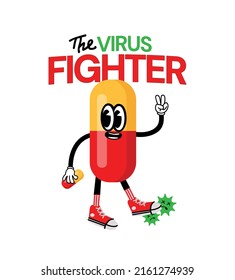 The Virus Fighter Pill Free Vector