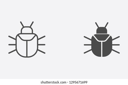 Virus filled and outline vector icon sign symbol