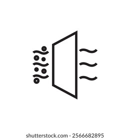 virus filter air purification icon outline stroke vector eps