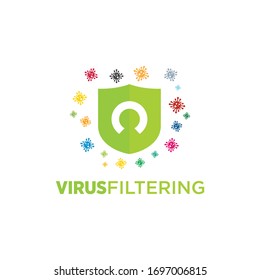 Virus Filtering Logo Vector and Medical