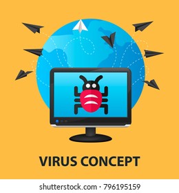Virus flat concept. Vector illustration. Element template for design.